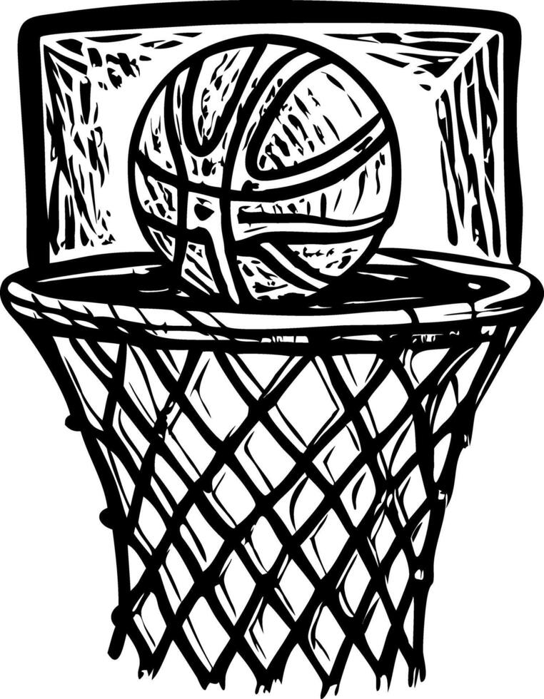 A sketchy style illustration of basketball vector