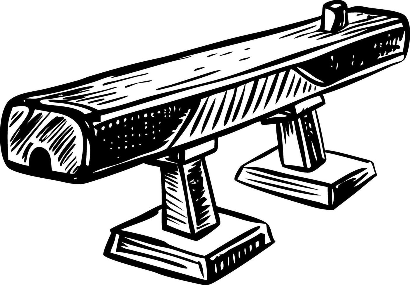 A sketchy style illustration of balance beam vector