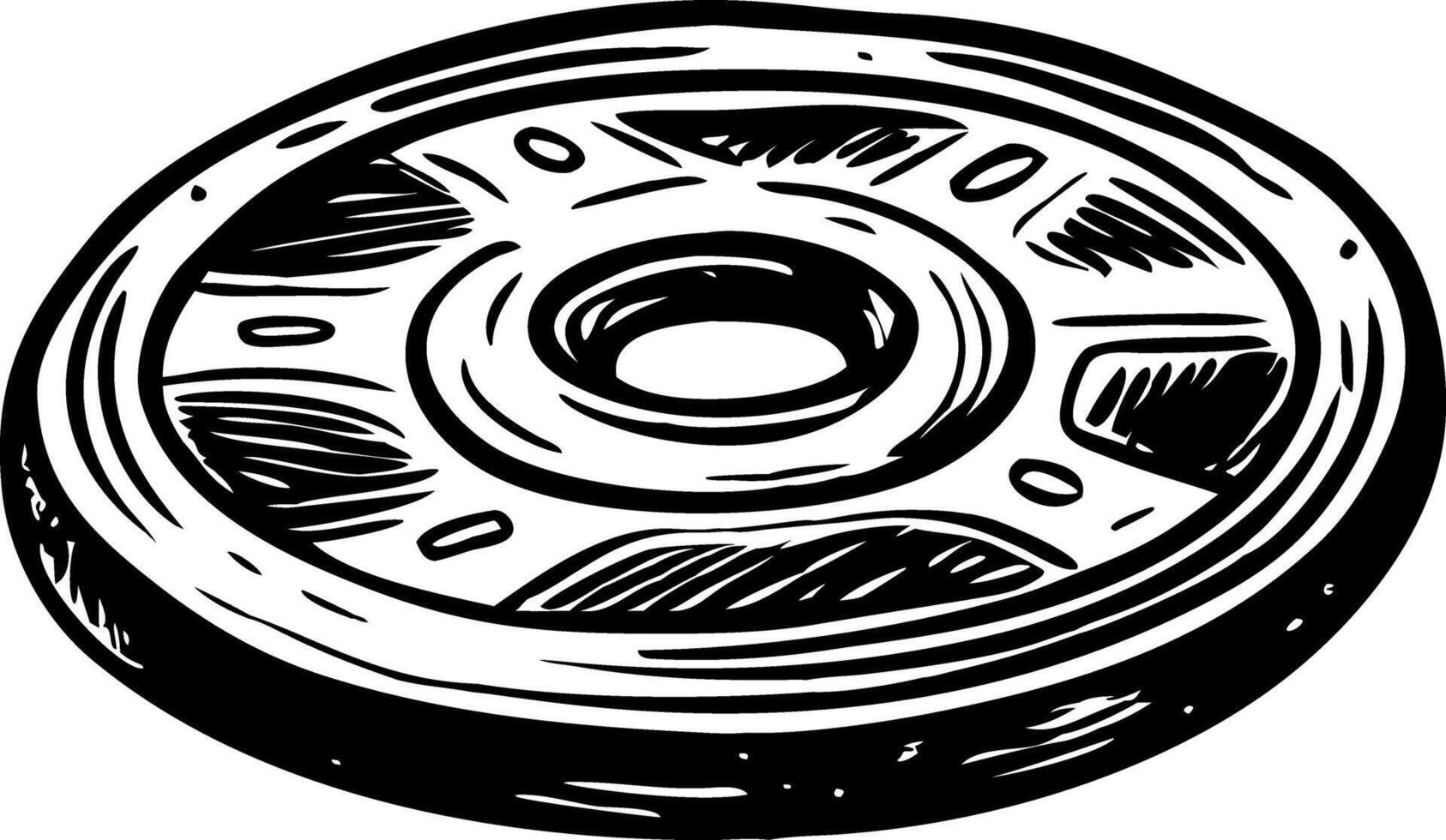 A sketchy style illustration of discus plate vector