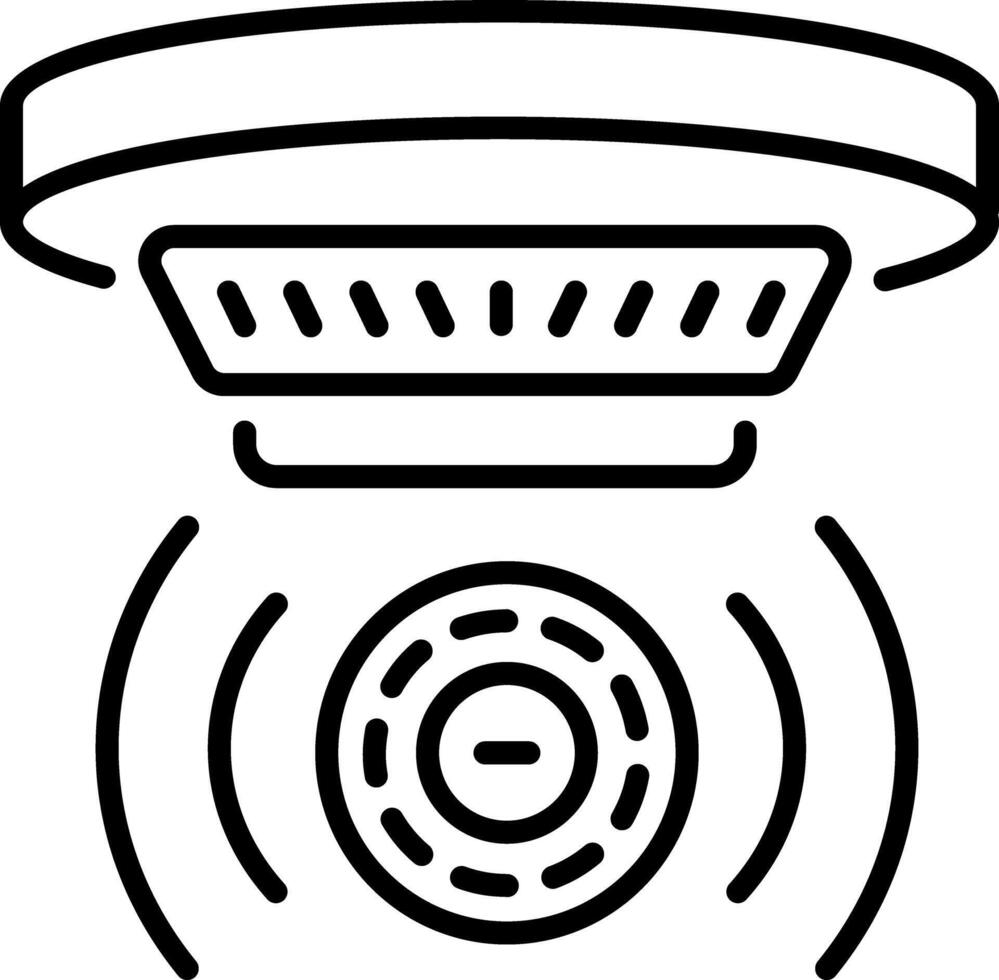 A line style icon of smoke detector vector