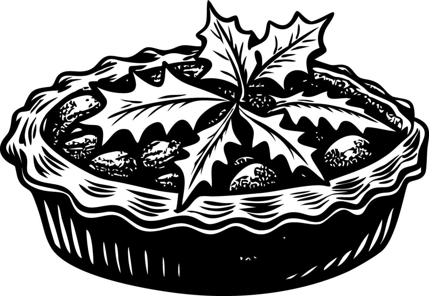 A vintage style illustration depicting christmas pie vector