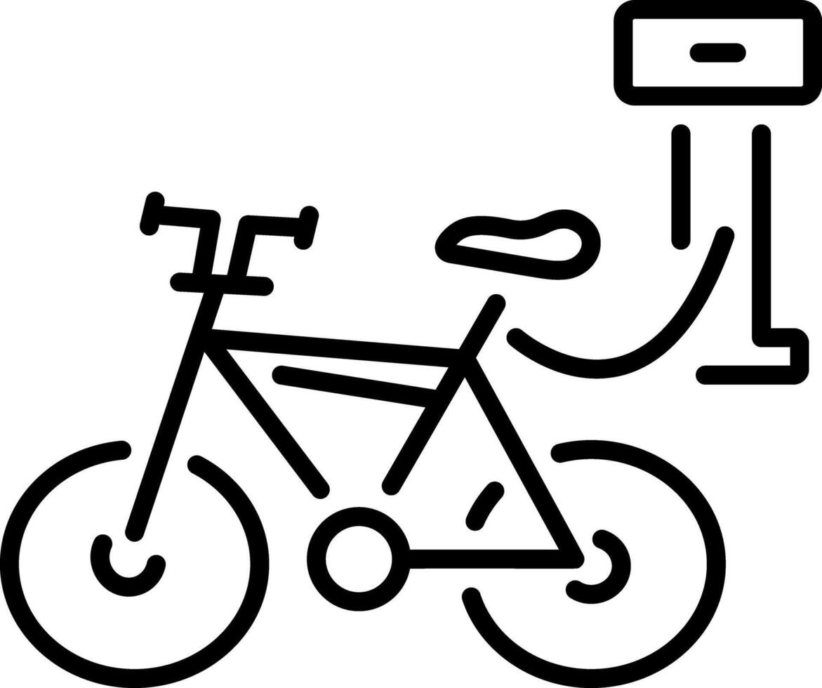 An outline style icon of electric bike vector