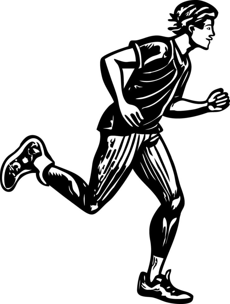 A glyph style icon of morning jogging figure vector