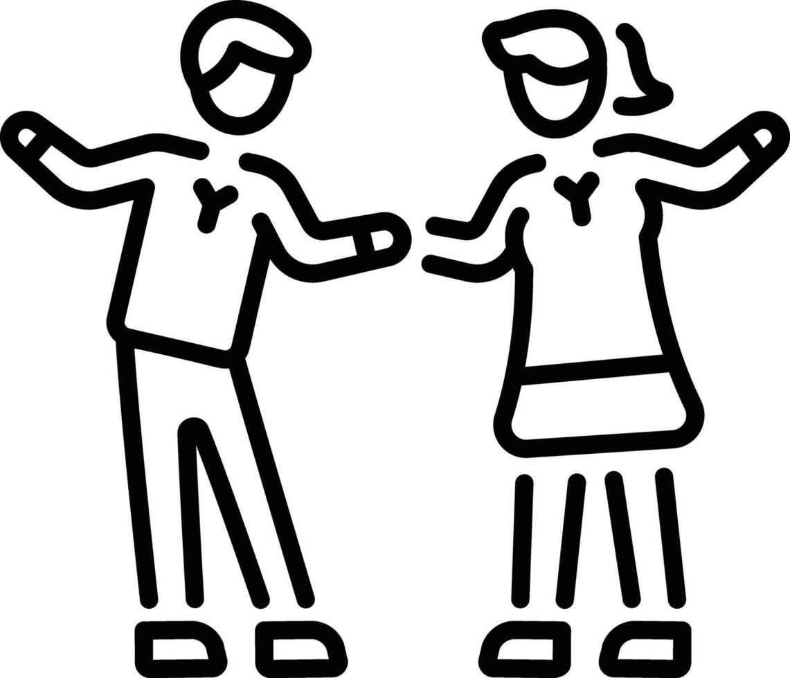 A linear style icon of dancing vector