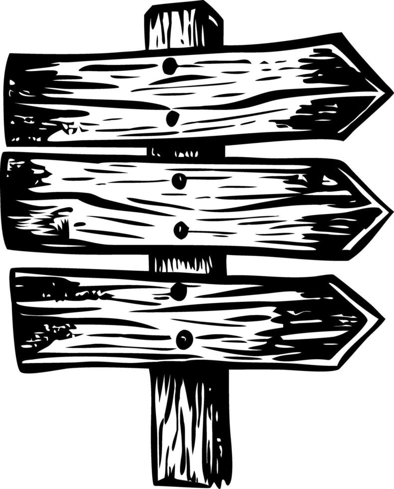 A vintage style illustration depicting wooden signboard vector
