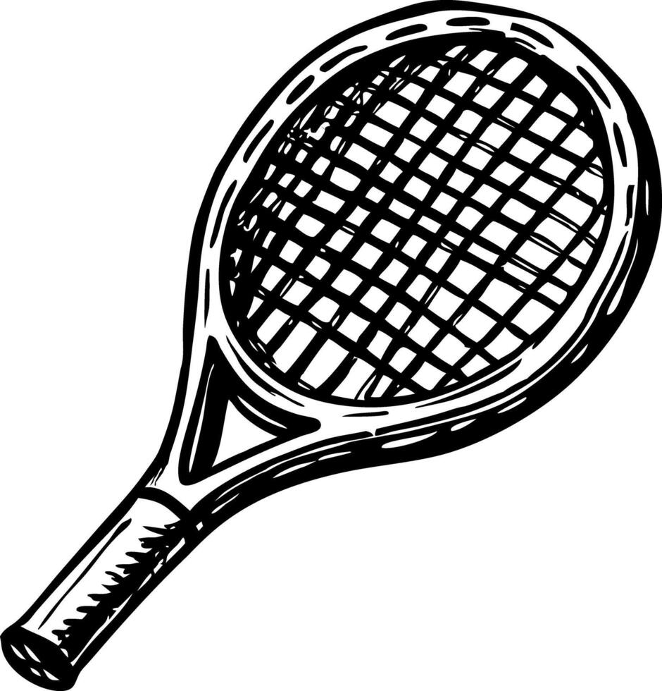 A sketchy style illustration of tennis racket vector