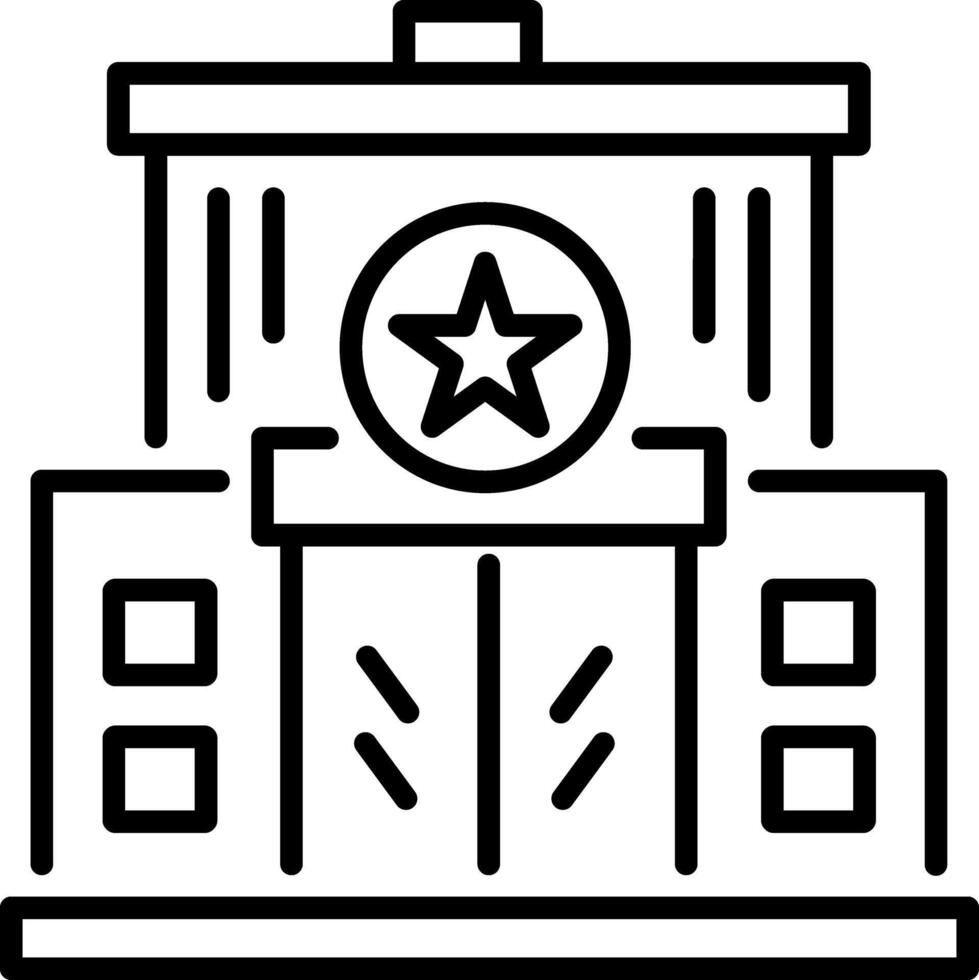A linear style icon of police station vector