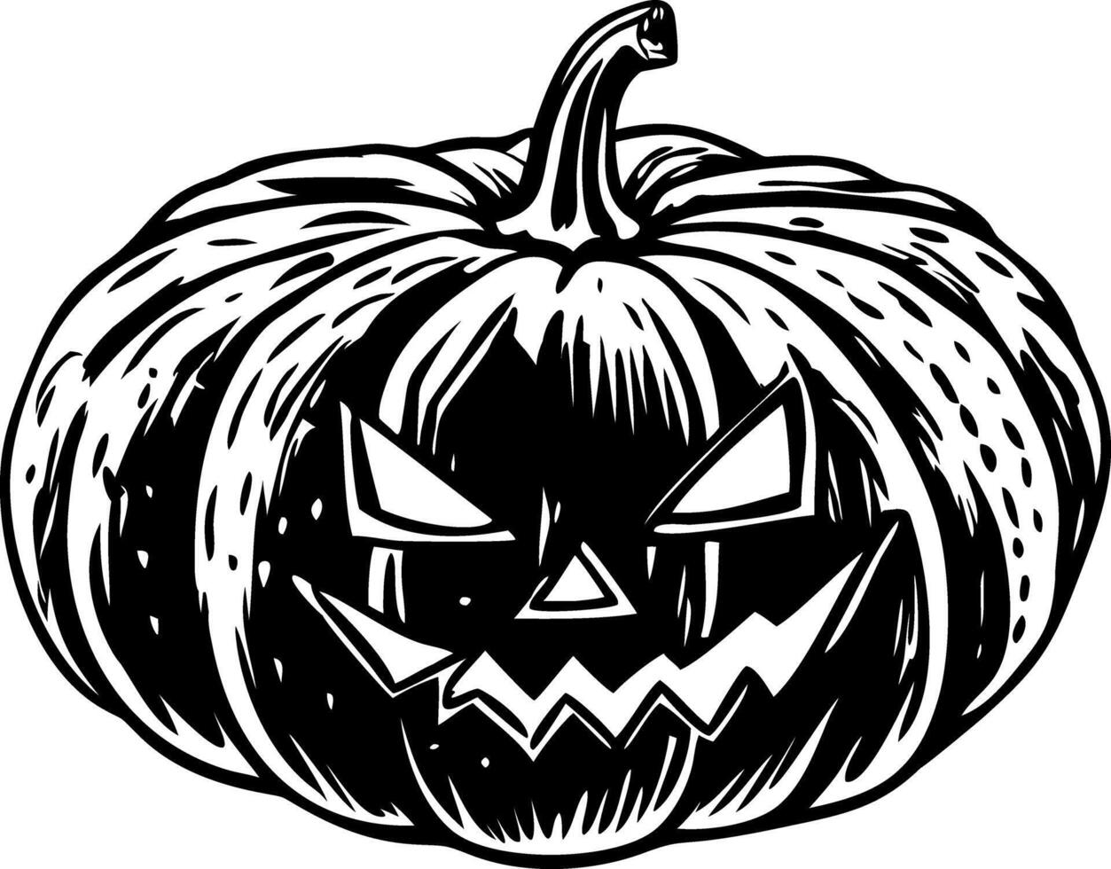 A vintage style illustration depicting pumpkin carving art vector