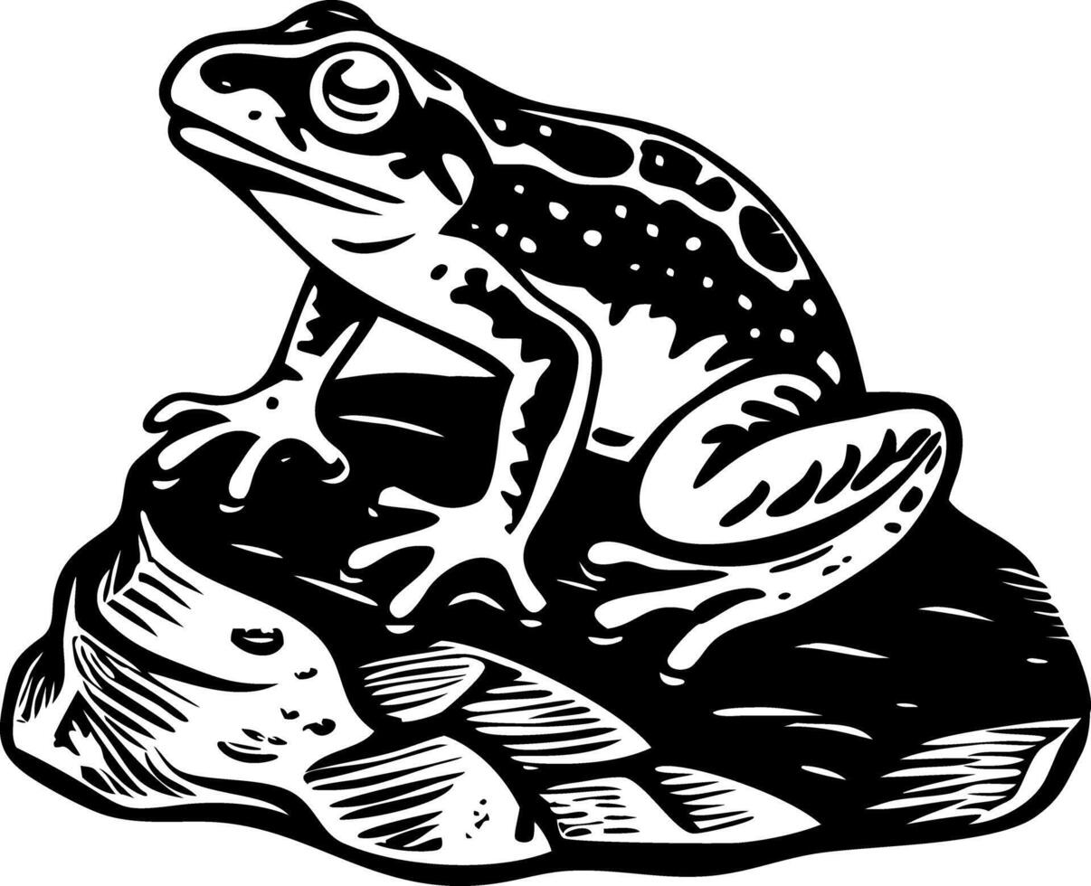 A sketchy style icon showing a frog vector