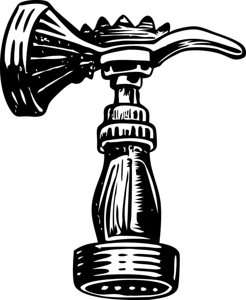 A glyph style icon depicting lawn water sprinkler vector
