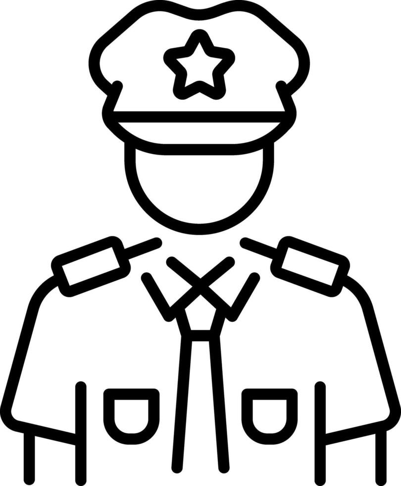 An outline style icon of police vector