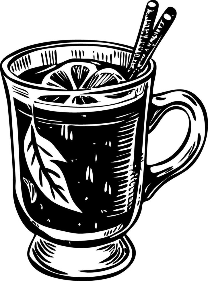 A vintage illustration showing hot toddy vector