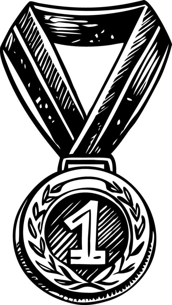 A sketchy style illustration of race medal vector