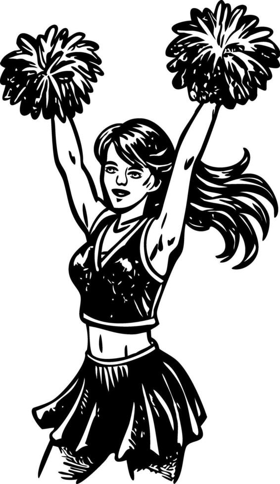 A sketchy style illustration of cheerleader vector