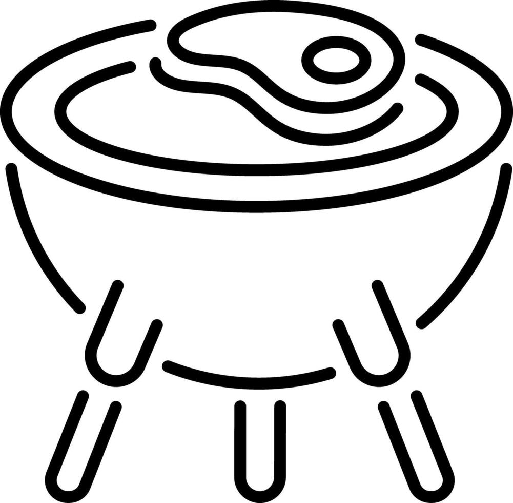 A linear style icon of grilled steak vector