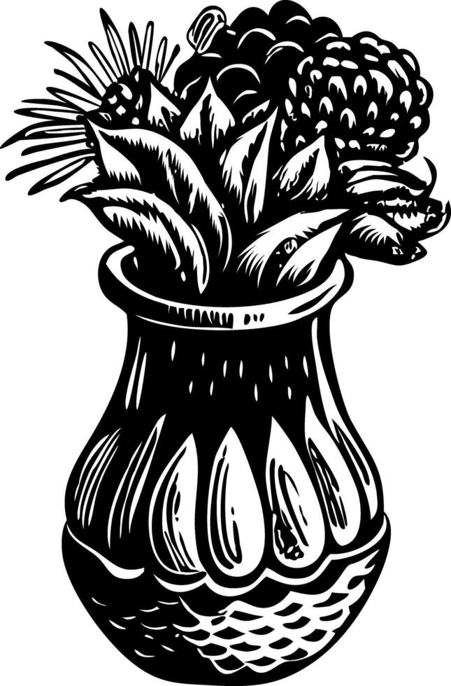 A vintage illustration depicting thanksgiving vase vector