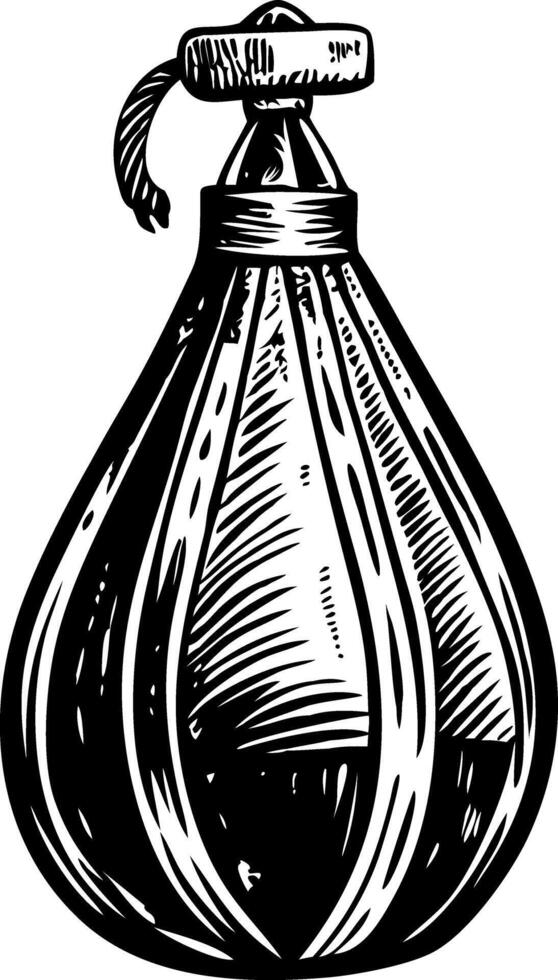 A sketchy style illustration of punch bag vector