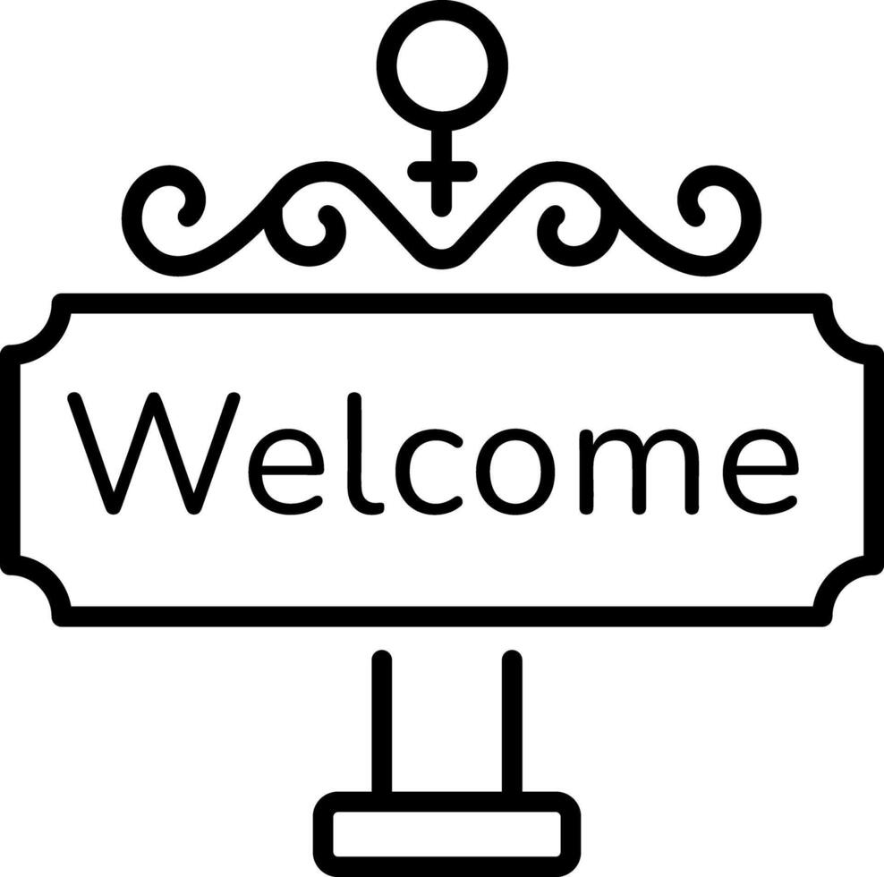 A linear style icon of welcome sign vector
