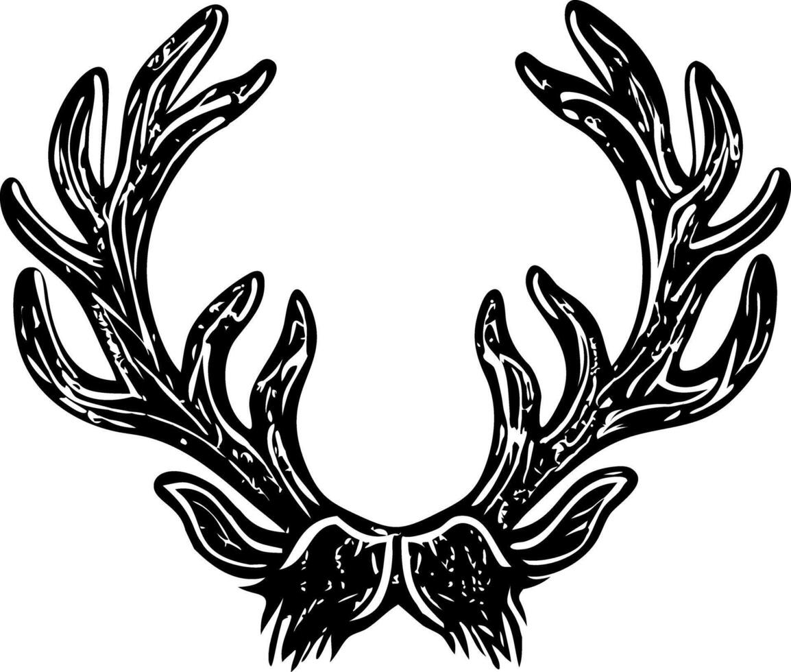 A vintage style illustration of reindeer antlers vector