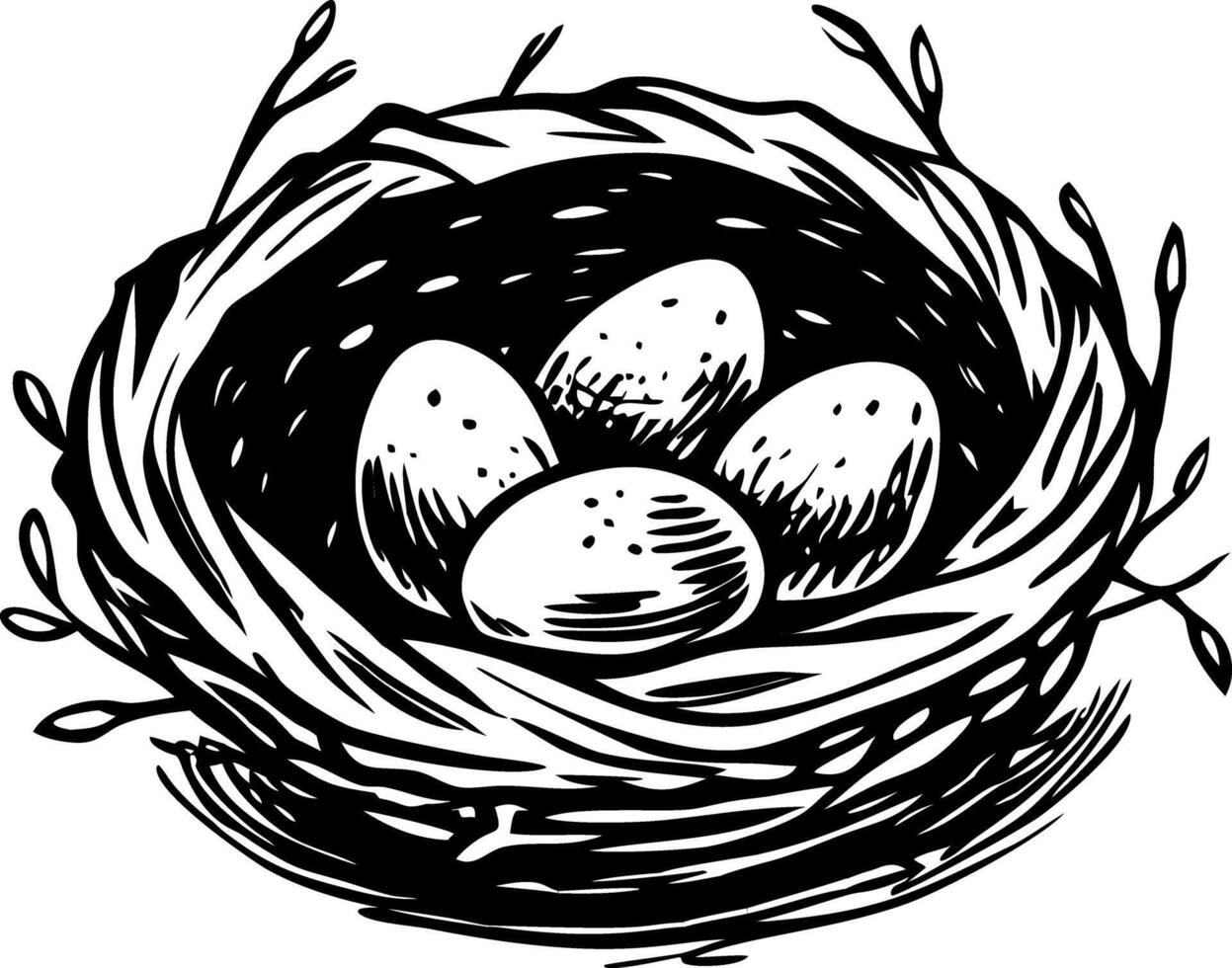 A sketchy style icon of bird egg nest vector