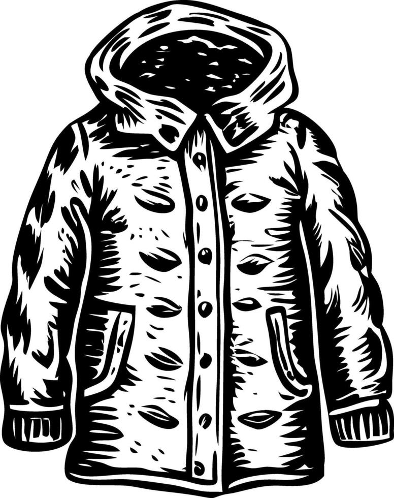 A vintage style illustration of cozy winter coat vector