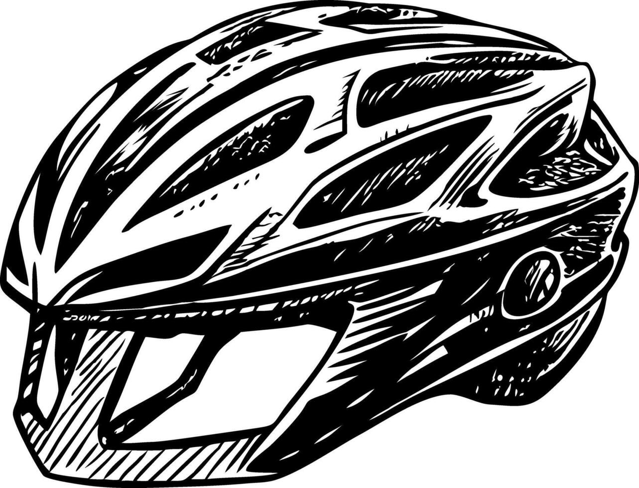 A vintage style illustration of bike helmet vector