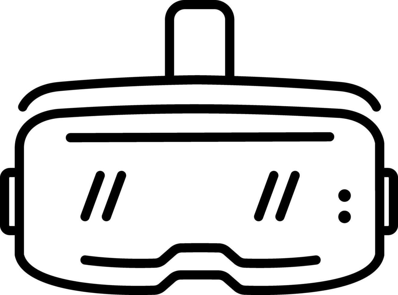 A linear icon depicting a vr headset vector