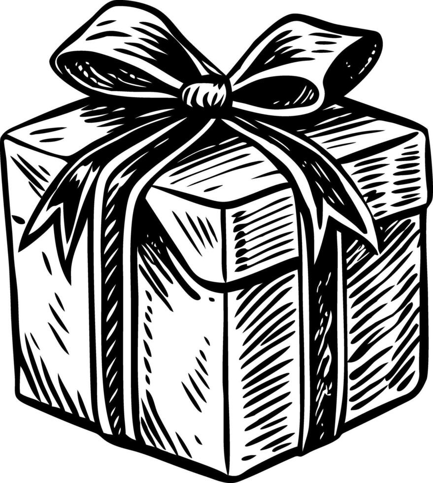 A vintage style illustration depicting gift wrap vector