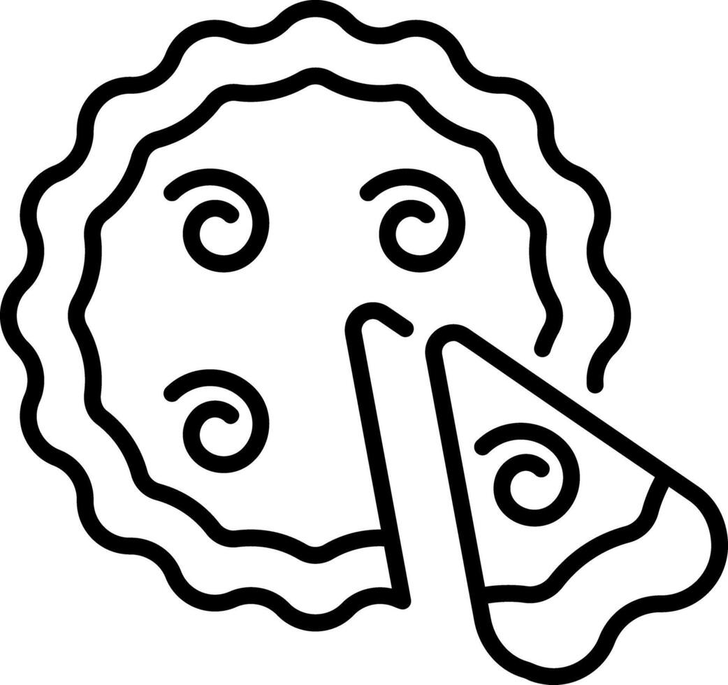 An outline style icon of pumpkin pie vector