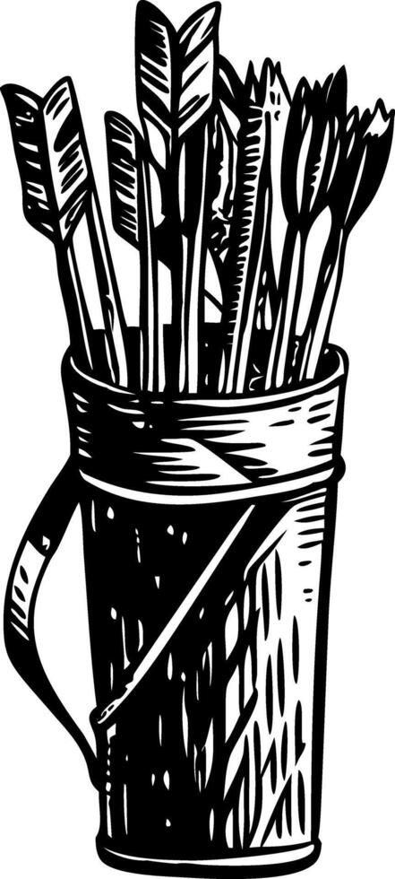 A sketchy style illustration of arrow quiver vector