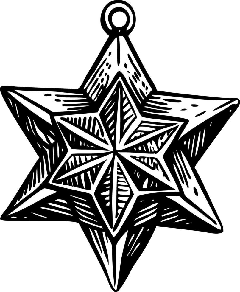 A vintage style illustration of star ornament vector