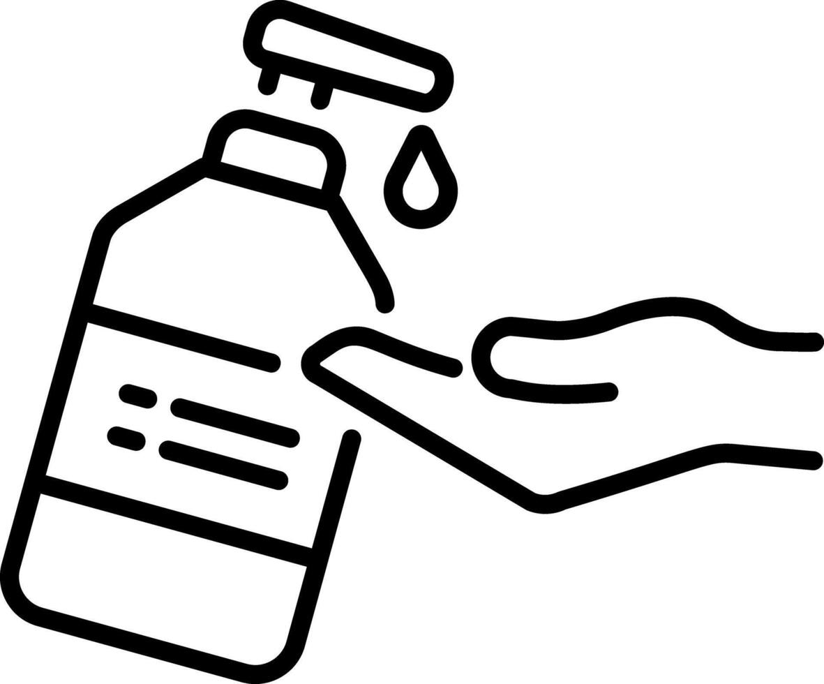 A linear style icon of sanitizer vector