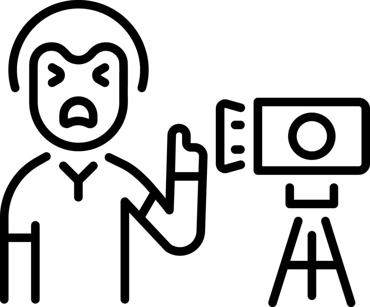 A line style icon of shouting vector