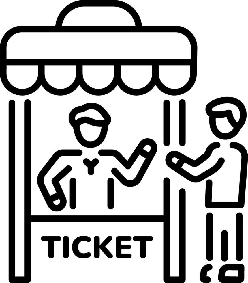 A line style icon of ticket counter vector