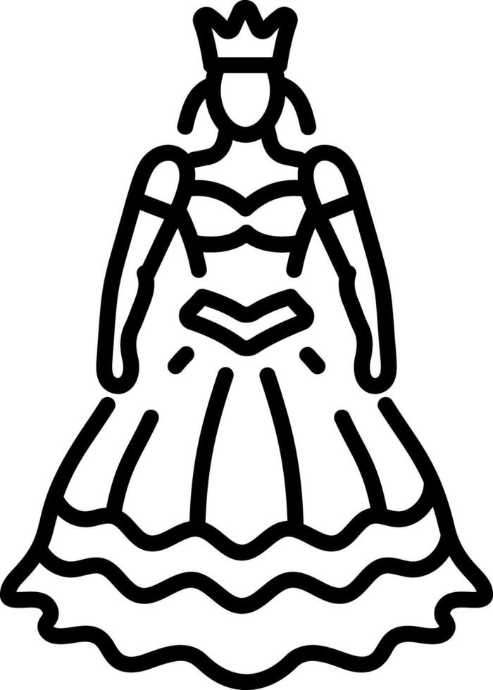 A line style icon of princess vector