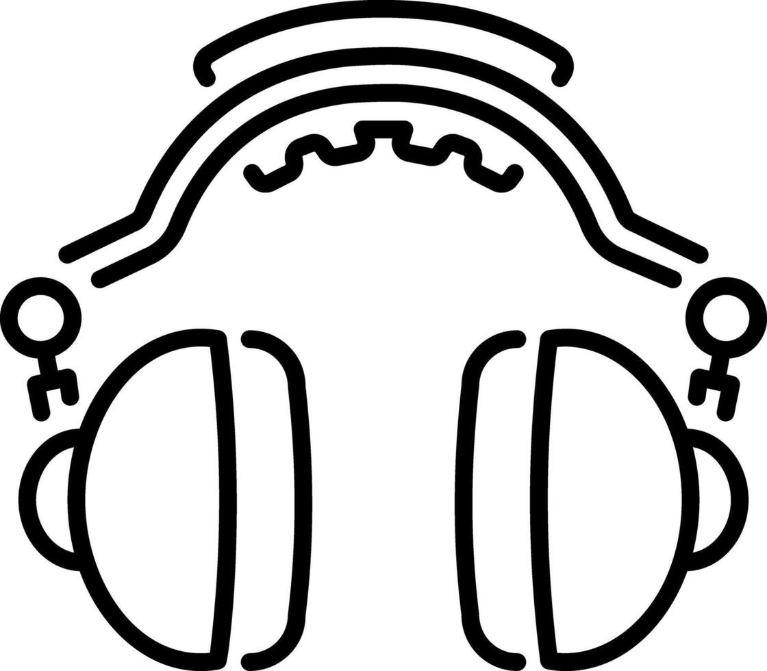 A linear style icon of ear protection vector