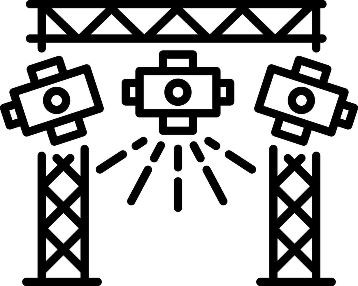 A linear style icon of stage lights vector