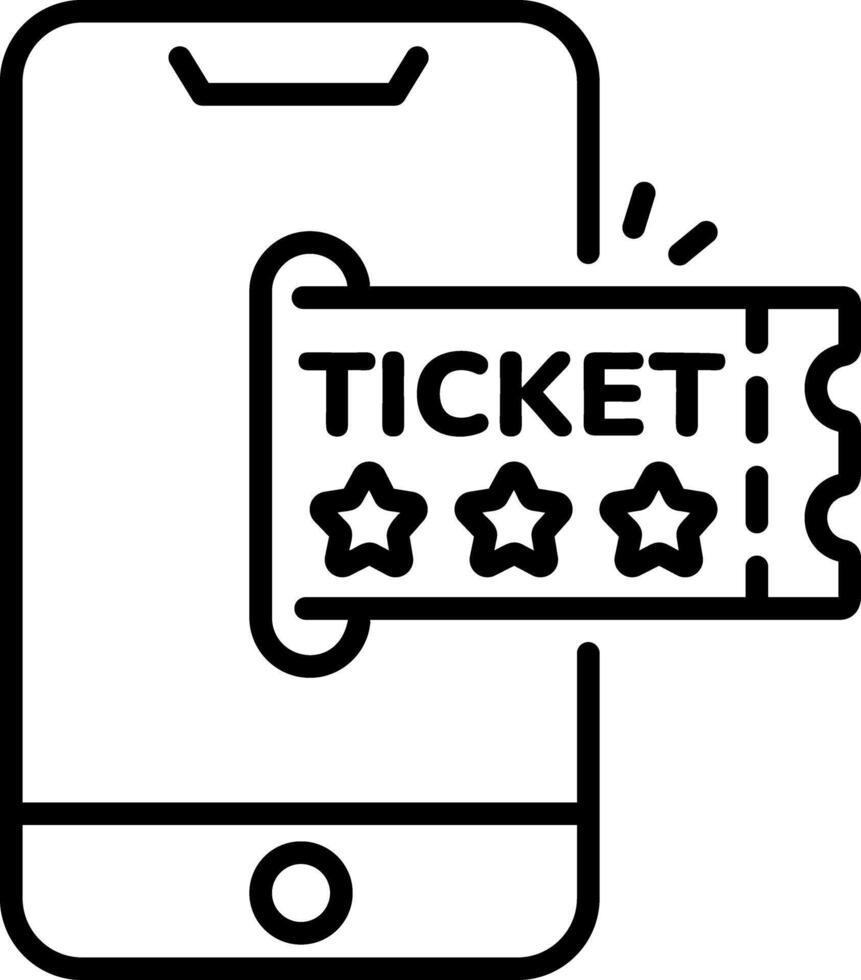 A linear style icon of ticket booking vector