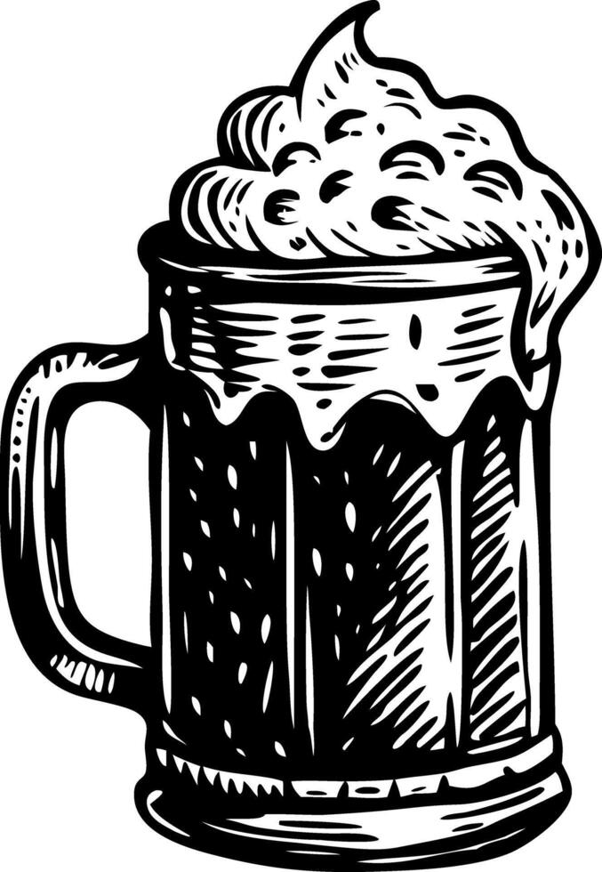 A vintage style illustration of butterbeer mug vector
