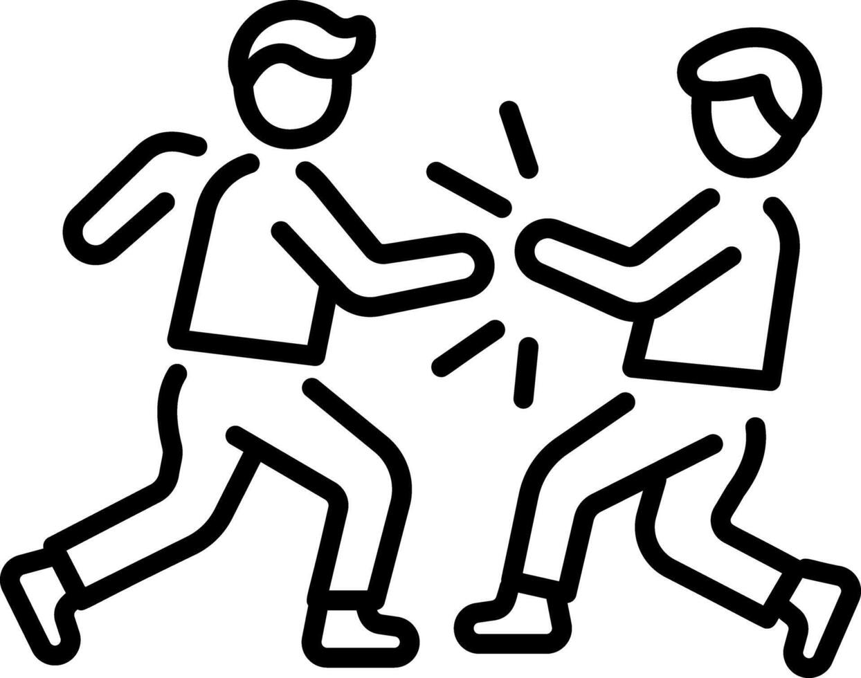 A outline style icon of fighting vector