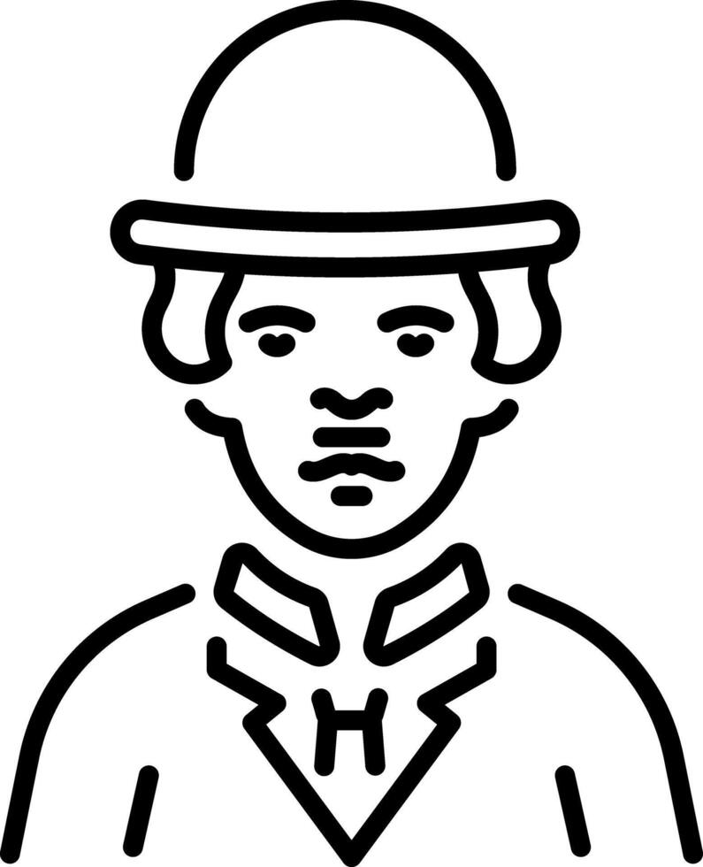 A outline style icon of movie character vector