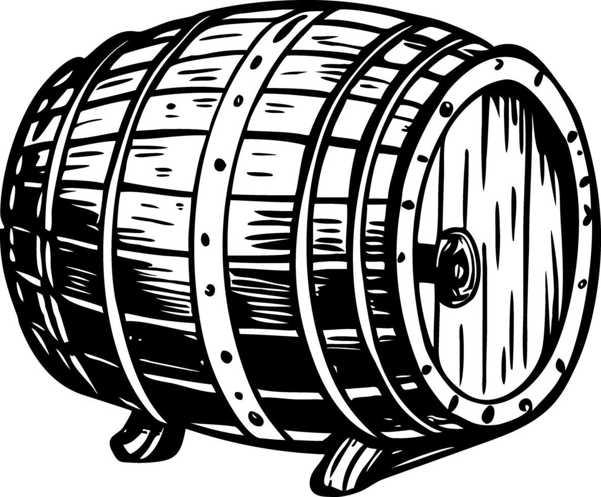 A vintage style illustration of cider barrel vector