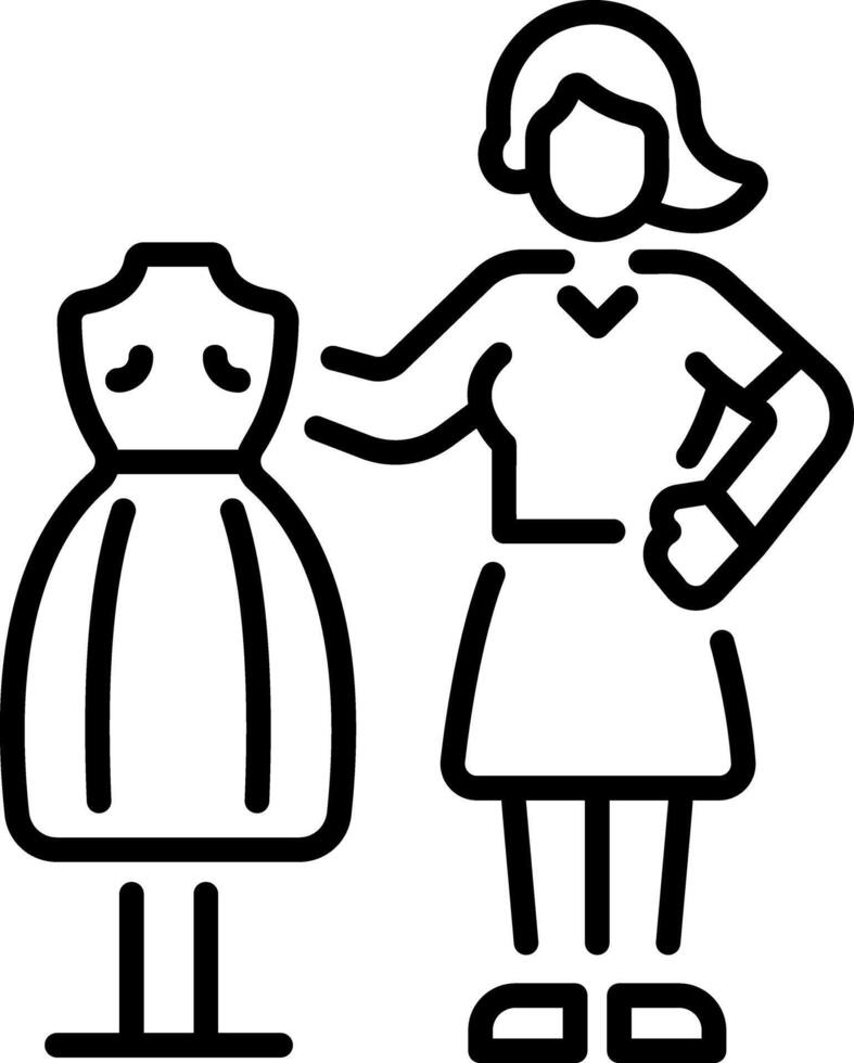 A outline style icon of costume designer vector
