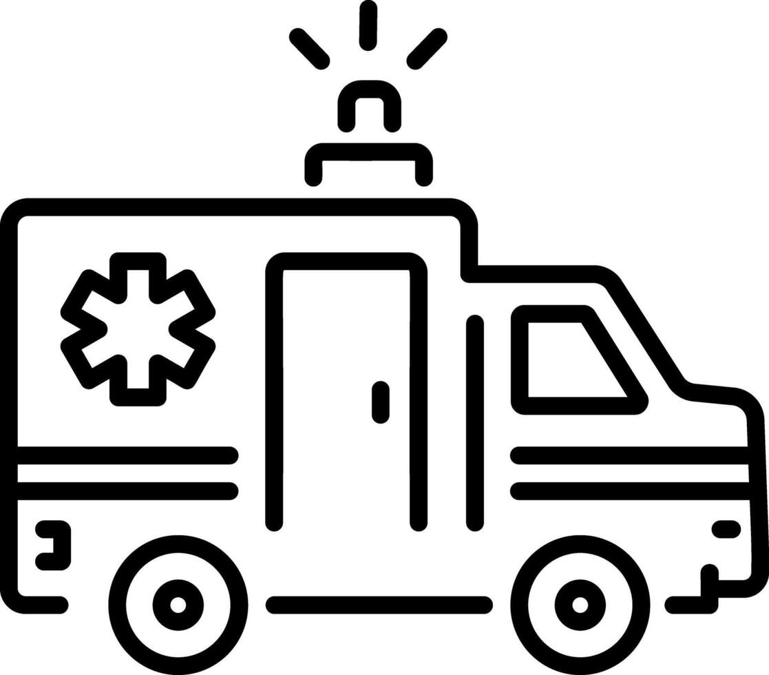 A trendy line style icon of ambulance vector