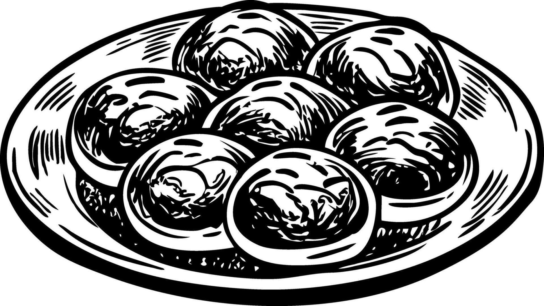 A vintage illustration depicting fluffy dinner rolls vector