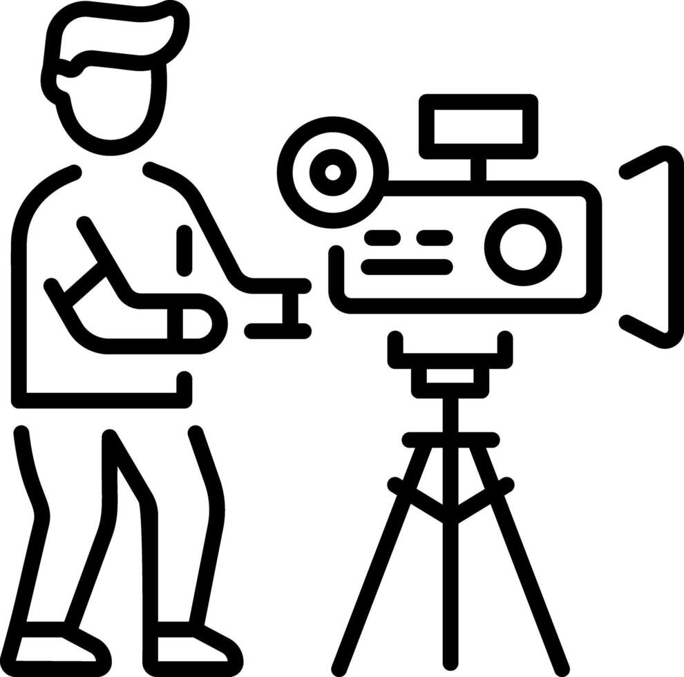 A line style icon of cinematographer vector
