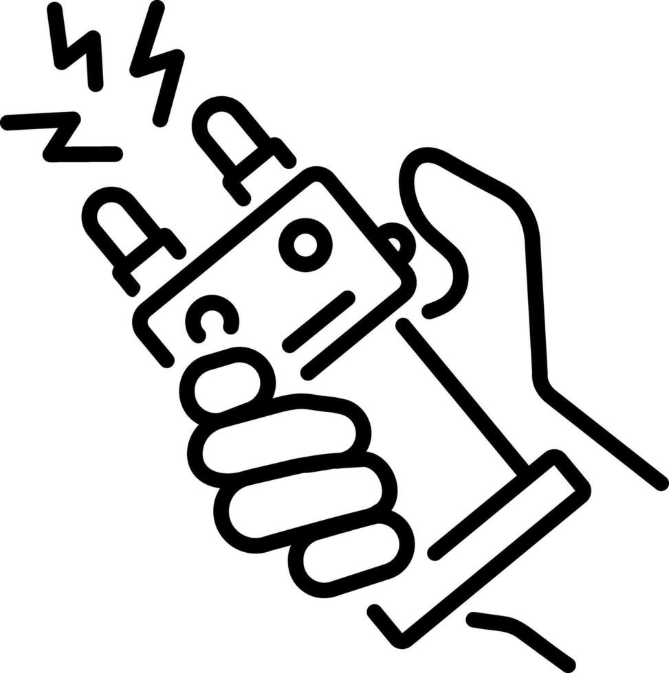 A line style icon of stun gun vector