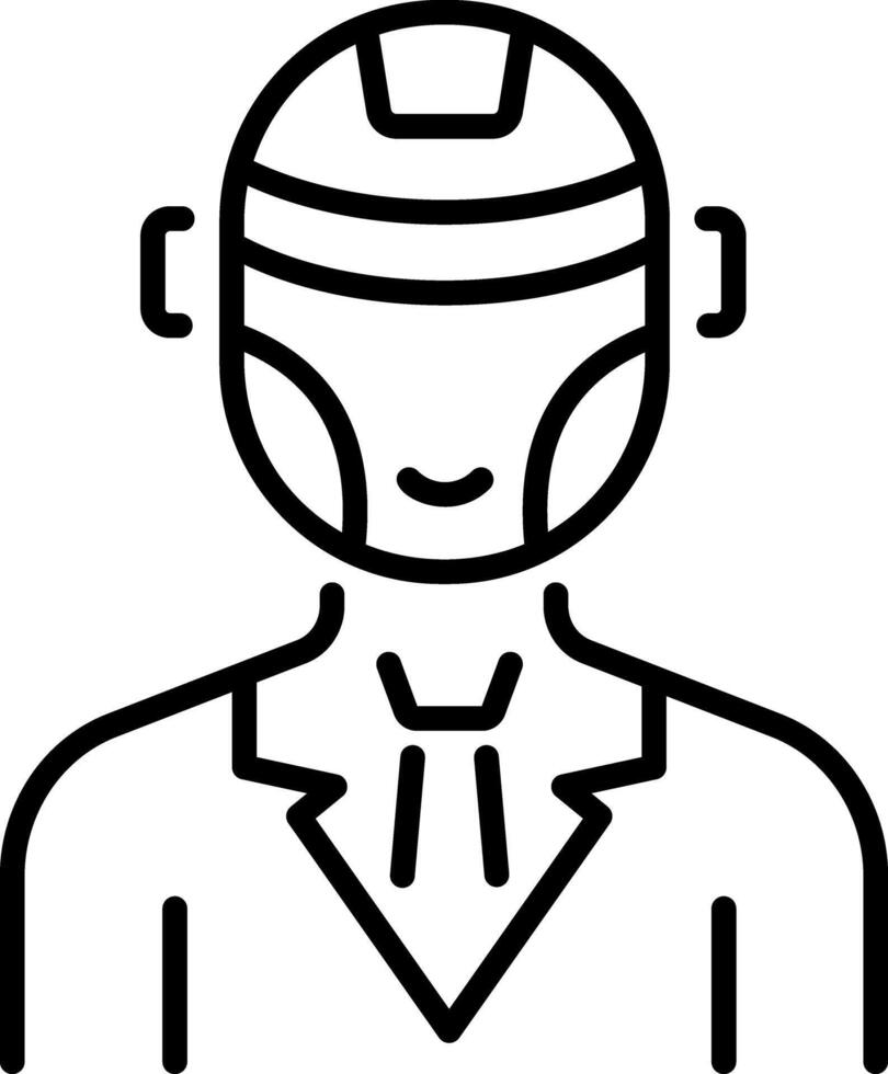 A line style icon of robot doctor vector