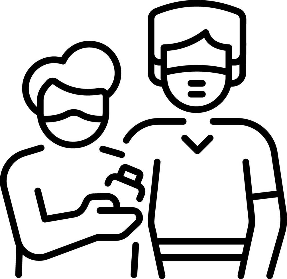 An outline style icon of volunteer vector