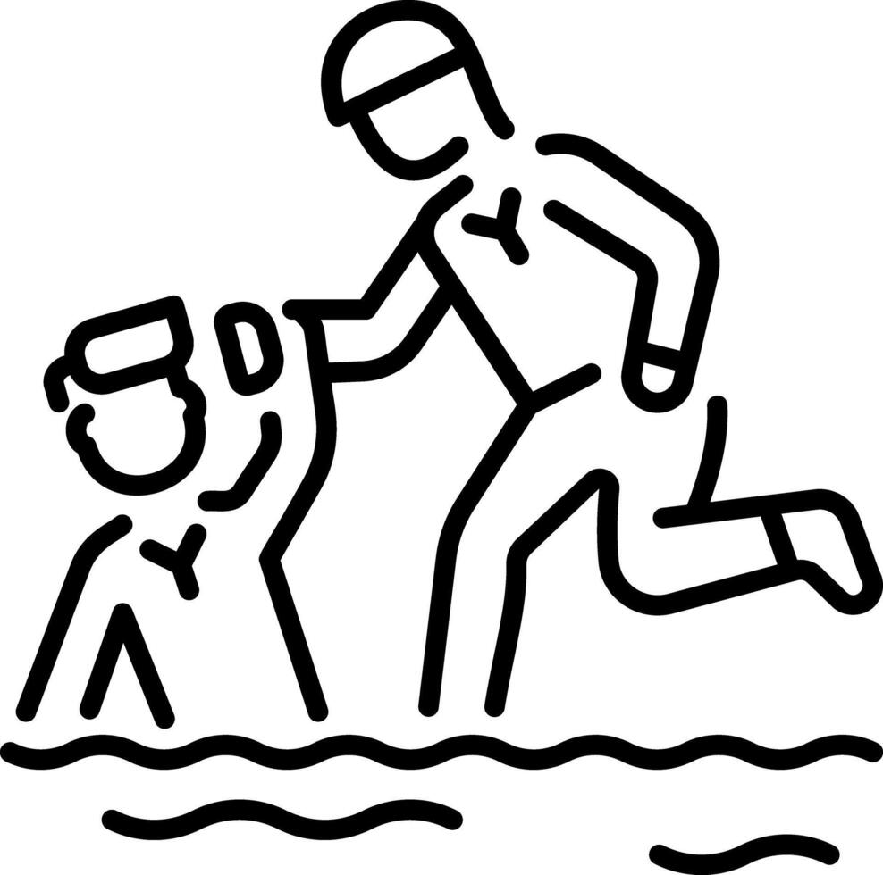 A line style icon of water rescue vector